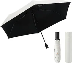 CUBATTY 日傘 198g 超軽量 折り畳み傘 安全式自動開閉 UVカット レディース メンズ 折りたたみ傘 コンパクト 超撥水 耐風頑丈 晴雨兼用傘 携帯便利( オフホワイト)