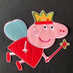 超大サイズ ペッパピッグ 魔法 刺繍アイロンワッペン