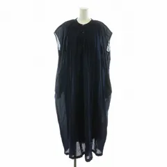 アーバンリサーチ ドアーズ URBAN RESEARCH DOORS ボイルギャザーフレンチスリーブワンピース インナードレス付き マキシ ロング M 紺 ネイビー /NQ