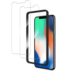 【2枚セット】ガイド枠付き KPNS 日本素材製 強化ガラス iPhoneX/iPhoneXS / iPhone11 pro 用 ガラスフィルム 強化ガラス カバー 保護フィルム 0