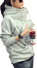 1/2style ニブンノイチスタイル ジップアップ フード付き ジャケット 裏ボア アウター( ライトグレー,  L)