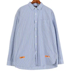 ディッキーズ DICKIES ストライプ バックプリント シャツ S / k552