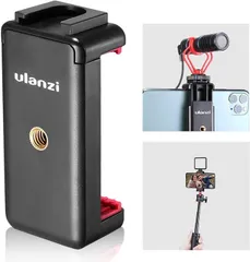 Ulanzi 三脚マウント スマートフォン用ホルダー アクセサリーシュー 外付けマイク可能 iPhone/Android/Xperia/Galaxy/SONY/LG など4.0ー6.5 インチの機種に対応