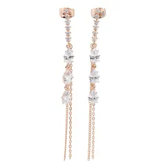 ピアス スワロフスキー クリスタル ティア ドロップ K18 ピンクゴールド 上品