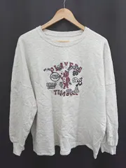 ◇ ⊇ niko and … ニコアンド プリント 長袖 スウェット トレーナー サイズBig ライトグレー系 レディース E  【1507230014290】