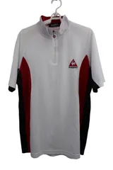 le coq sportif(ルコックスポルティフ) ハーフジップポロシャツ 白 メンズ L ゴルフ用品 2504-0182 中古