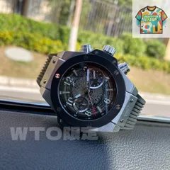 ヒューブロ Hublot? メンズ多機能機械式腕時計 - フルオートマチックムーブメント、316ステンレスケース、天然ゴムバンド｜本日限定特価｜新品未使用-WTO店名をご確認ください