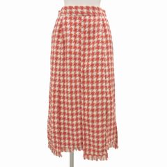 4580050683904 182406061千鳥柄ツィードフリンジスカート(ピンク/38  
