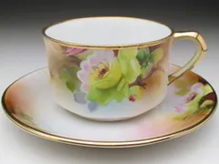 オールドノリタケ 薔薇絵 カップ＆ソーサー (b)