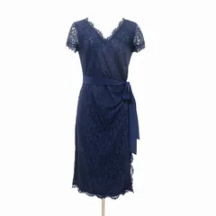 #snc ダイアンフォンファステンバーグ DVF ワンピース 半袖 4 紺 レース ラップワンピース レディース [964530]