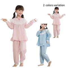 子供服 パジャマ キッズ 女の子 ルームウェア  部屋着 上下セット 薄手 コットン 二点セット フリルパジャマ 長袖  可愛い 春 秋 ジュニア カジュアル パジャマ 寝巻き フリル 送料無料#llx1269