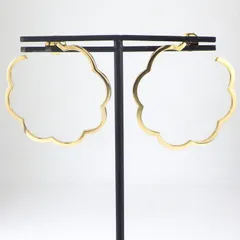シャネル CHANEL フープ ピアス カメリア フラワー K18YG 【中古】