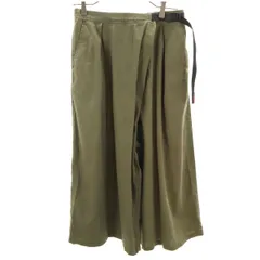 Gramicci グラミチ リネンブレンド ラップ フレアパンツ M カーキ アンクル丈 レディース 古着