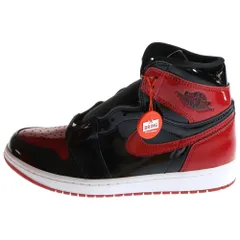 NIKE (ナイキ) AIR JORDAN 1 RETRO HIGH OG BRED PATENT エアジョーダン1レトロハイ ブレッド パテント ハイカットスニーカー US8.5/26.5cm レッド/ブラック