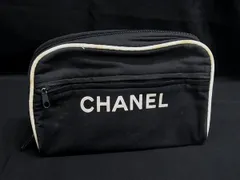 CHANEL シャネル ロゴ キャンバス メイクポーチ マルチケース 小物入れ レディース ブラック系×ベージュ系 DI3772