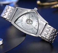 BESTWIN トライアングル メンズウォッチ パーソナリティ 防水 シルバー白