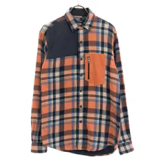 ポロバイラルフローレン チェック 長袖 切替 コットンシャツ XS オレンジ×ブルー Polo by Ralph Lauren メンズ