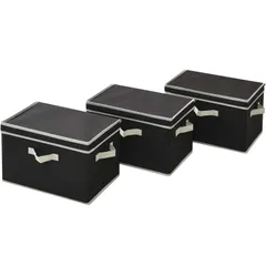 【在庫セール】収納ボックス ふた付き どこでも 幅38×奥行25×高さ25cm 取っ手付き カラーボックス対応 完成品 山善 ブラウン 3個組 YNF-3PF(BR)