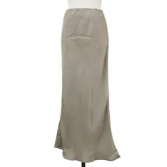 【美品】NOBLE ノーブル スカート ベージュ サイズ:38(M) / 24秋冬 キュプラ サテン ナロー Aライン スカート / ロング マキシ ウエストゴム / 日本製 / ボトムス【レディース】【中古】