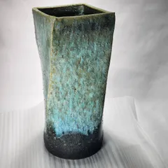 【信楽焼 陶器 傘立 】　緑窯変ひねり傘立 　新品 （信楽焼・陶器・傘立て・梅雨・玄関・和風おしゃれ）