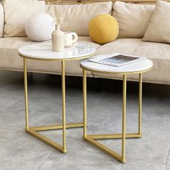 ZARA HOME 大理石ネストテーブル マーブル柄 サイドテーブル 2つセット