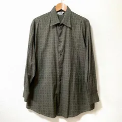 #apc エルメス HERMES 長袖シャツ カーキ 黒 セリエボタン Hロゴ 総柄 フランス製 メンズ [908470]のサムネイル