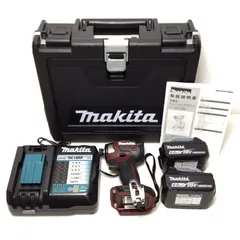 ΘΘMAKITA マキタ インパクトドライバ 未使用品(S) 充電器・充電池2個・ケース付 コードレス式 18v 6.0Ah TD173DGXAR レッド