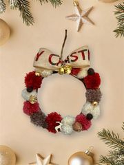 No.671　毛糸リース　クリスマスリース　ハンドメイド