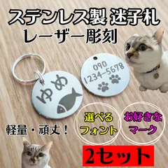 2セット ステンレス迷子札 ペットタグ ネームタグ