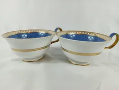 未使用　ウェッジウッド　Wedgwood イギリス　ユーランダーパウダー　ティーカップ　ソーサ―　２組セット