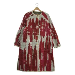 TELMA / テルマ | プリント リバーシブル ノーカラー コート | 36 | レッド/ライトグレー | レディース