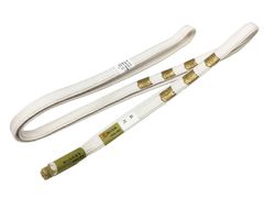 帯〆 伊賀くみひも 前沢工房 白／金 撚り房 正絹 「日本製」 LL 留袖 など フォーマルな着物に最適 26503