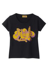 HYSTERIC GLAMOUR ヒステリックグラマー 01251CT02 BLACK MAGIC WOMAN チビTシャツ BLACK 正規通販 レディース FREE BLACK