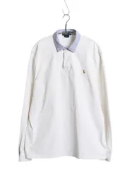 【お得なクーポン配布中!】 90s ポロ ラルフローレン 長袖 ラガーシャツ メンズ XL / オールド 長袖シャツ ポロシャツ ラグビー ヘビーウェイト コットン 大きいサイズ