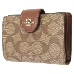 【新品 未使用】コーチ 財布 COACH アウトレット シグネチャー キャンバス ミディアム コーナー ジップ ウォレット 二つ折り財布  C0082 IME74