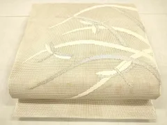 平和屋着物＊夏物　太鼓柄袋帯　流水蜻蛉草葉文　金銀糸　正絹　逸品　DAAX0183cm