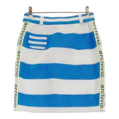 サイズ：36 ARCHIVIO アルチビオ  ニットスカート ボーダー柄 ブルー系 [240101427716] ゴルフウェア レディース ストスト