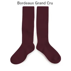 【新品・未使用】collegien(コレジアン) La Haute 【Bordeaux Grand Cru】Ribbed Knee-high Socks キッズ リブニーハイ 靴下【2950】13.5cm〜21cm