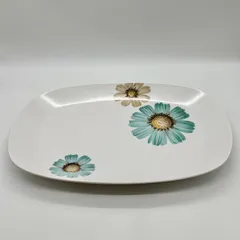 【希少品】ノリタケ「プログレッションチャイナ ブルーデイジー」シリーズ 大皿 パーティー オードブル 楕円形 オーバル ヴィンテージ レトロポップ 昭和レトロ 1970年代 陶磁器