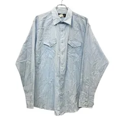 Wrangler 長袖 ウエスタンシャツ XL ライトブルー ラングラー ストライプ スナップボタン 春物 秋物 a710-6426