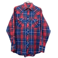 Wrangler 長袖 ウエスタンシャツ XL ネイビー・レッドなど ラングラー チェック スナップボタン 春物 秋物 a710-6427のサムネイル