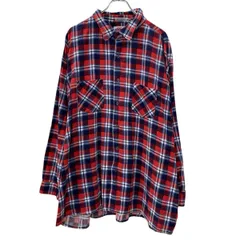 Dickies 長袖 チェックシャツ XXXL レッド マルチカラー ディッキーズ ボタン 胸ポケット コットン100% ビッグサイズ 春物 a710-6476のサムネイル