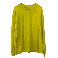 Champion 長袖 無地Tシャツ L イエロー チャンピオン 無地ロンT 刺繍ロゴ シンプル アームロゴ ワンポイント Tシャツ 春物 a710-6486