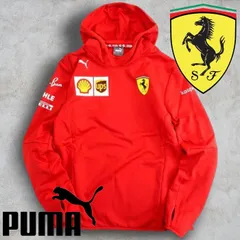 PUMA プーマ Scuderia Ferrari フェラーリコレクション ロゴプリント 裏地フリース プルオーバー パーカー フーディ 763035 定1.8万 レッド XS（日本Sサイズ程度）▲030▼20202k20