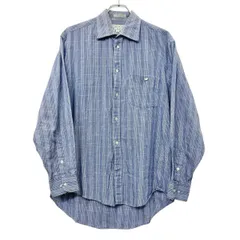 BOSA 長袖 チェックシャツ L ブルー系 ボサ 胸ポケット 春物 秋物 a710-6498