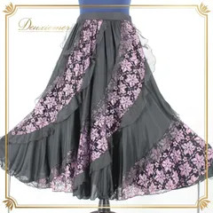 社交ダンス 衣装 スタンダード スカート レッスンウェア 女性用 レディース オールシーズン 黒 紫 ブラック系 パープル系 花柄 レース 練習着 ショート丈 スカート フェミニン ダンス衣装 ポリエステル 通気性 おしゃれ エレガント パーティー 可愛い