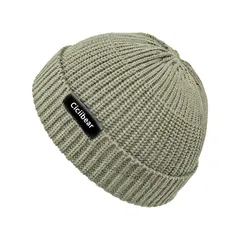 [ciciibear] ニット帽 メンズ 冬 大きい 防寒 保温 ワッチキャップ ニットキャップ レディース 秋冬 おしゃれ ニットビーニー 浅め 厚手 伸縮性 無地 男女兼用 アウトドア 登山 (カーキ) 1