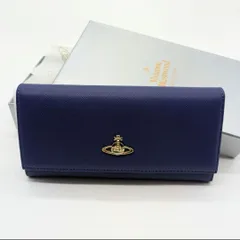 Vivienne Westwood ☆長財布☆ブルー　レザー　マット　光沢感