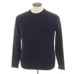 【中古】ノミアモ nomiamo ウール クルーネック プルオーバーニット ダークネイビー【サイズ48】【メンズ】