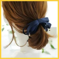 バナナクリップ ヘアクリップ ポニーテール リボン